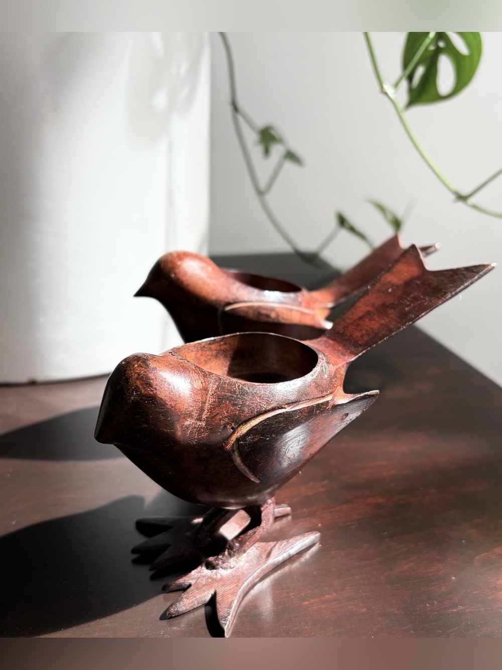 Metal Cast Iron MCM Bird Tealight Candle Holder Rustic Farmhouse Shelf Decor